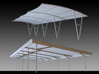 41 Urban Carports- Kitbash- High detail 3d models 3D model