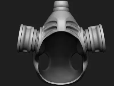 skull pendant jewelry with mask for bikers vol1 3D print model