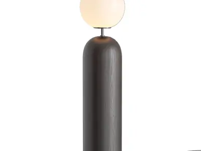 Ori Globe Floor Lamp With Black Wood Base 3D model