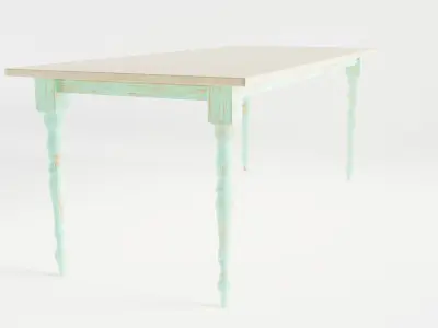 Shabby Chic Dinner Table Low-poly 3D model