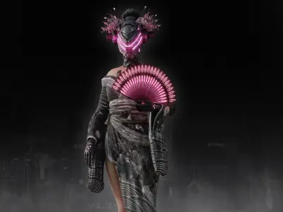 Sci Fi Geisha Low-poly 3D model