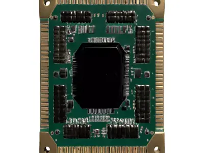 Electronic Circuit Board Module Low-poly 3D model