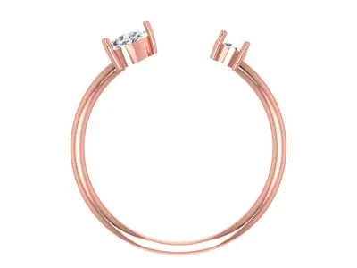 Women Open End Light Weight Band Ring 3D print model