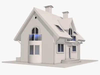 House 3d model Low-poly 3D model