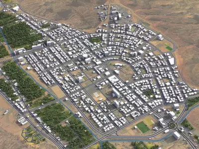 AlUla - 3D City Model Low-poly 3D model