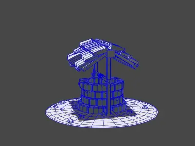 well -Realistic well for royalty free use Low-poly 3D model