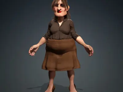 Mrs Ugly Rigged 3D Model  3D model