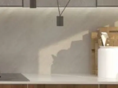 Kitchen and living room modern and well equipped 3D model