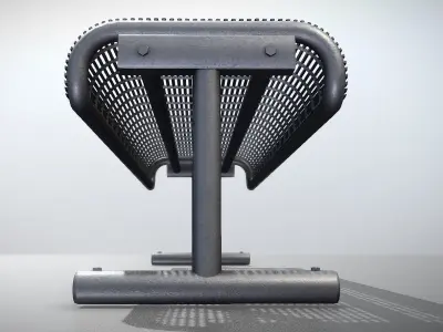 Modern Metal Lattice Bench Low-Poly  Low-poly 3D model