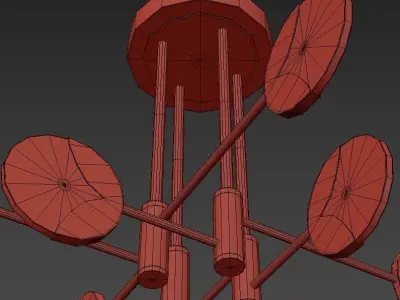 ARIEL modern chandelier with gold accents 3D model