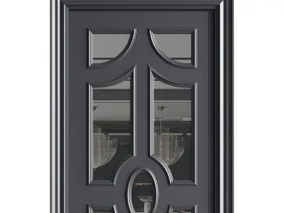Modern entrance door 72 3D model