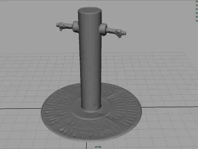 Fountain old water jug with graffiti Low-poly 3D model