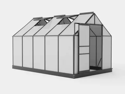 Greenhouse Venus 6200 Glass Black Low-poly 3D model