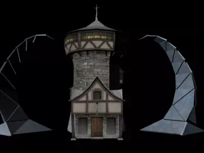 Low poly model of MMO House 3 3D model