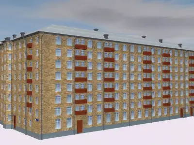 Flat house Low-poly 3D model buy