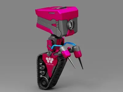Utility bot  rigged - animated character 3D model