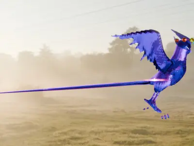 Galarian Articuno Tera Crystal Pokemon Low-poly 3D model