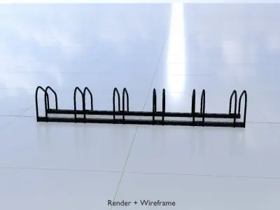 Bicycle stand for floor or wall mounting Low-poly 3D model
