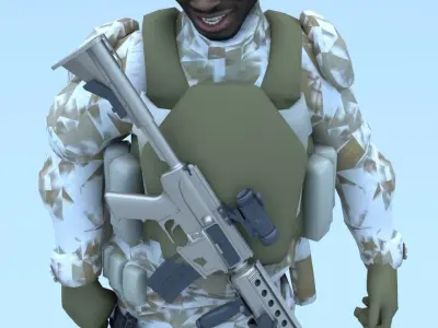 soldier Low-poly 3D model