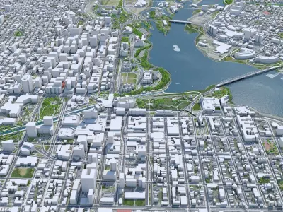 Ottawa Downtown Canada Low-poly 3D model