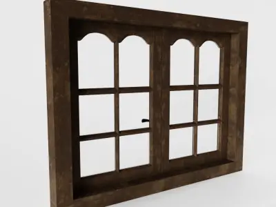 Antique Victorian Window Low-poly 3D model