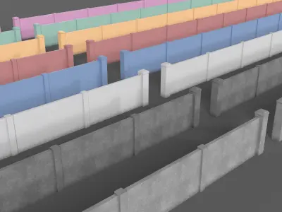 PBR Concrete Wall 3 Low-poly 3D model