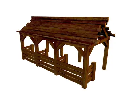 Horse Stable Game Ready Low-poly 3D model