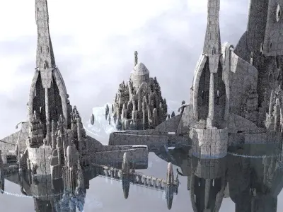 Sci Fi Towers of energy centre 2 Kitbash 3D model