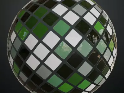 Greenish Glass Window Transparent PBR Seamless Texture