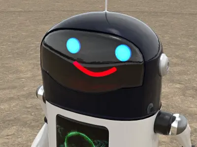 One wheel Robot Rigged  3D model
