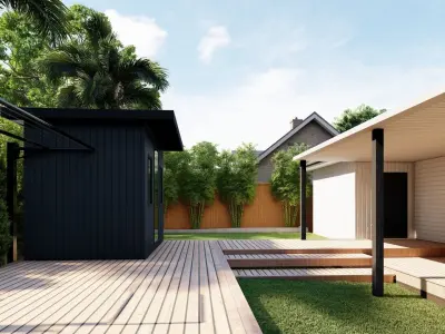 3D Exterior Scene 3D model design garden and landscape 3D model 22