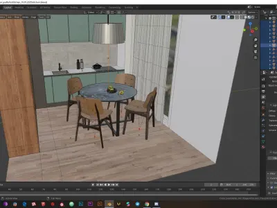 Low-poly modern interior  Low-poly 3D model purchase