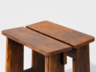 Skoga Stool Low-poly 3D model