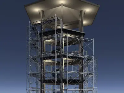 Pavilion in construction scene 26i05 3D model