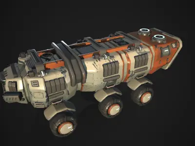 Stylized Sci Fi Truck Low-poly 3D model