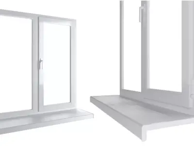 Plastic window - white 3D model