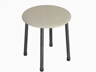 Steel Stool E 01 3D model