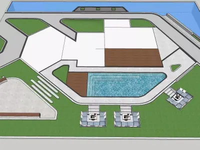 Outdoor sitting area 3d model 3D model