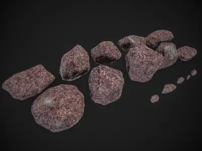 Stone Collection Low-poly 3D model