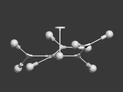 DNA Spiral structure Ceiling Light 3D model