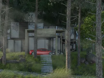 House in woods 3D model