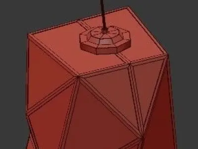 Untitled geometric pendant light made of glass and metal 3D model