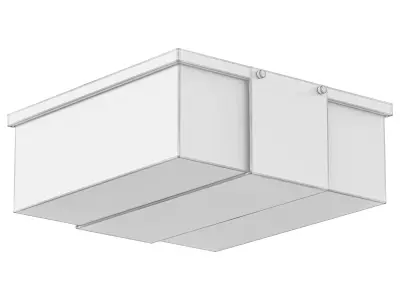 Square GlassShade Flush Mount 3D model