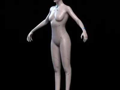 Advanced Female Humanoid Sci-fi Game Ready Character 3D Model Low-poly 3D model