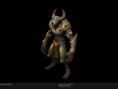 Low Poly Stylized Cyclopean Warlord Low-poly 3D model