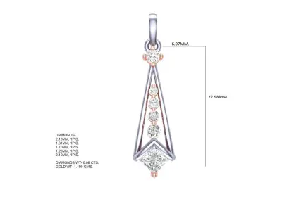 Solitaire Pendant Rose Gold 3D print model