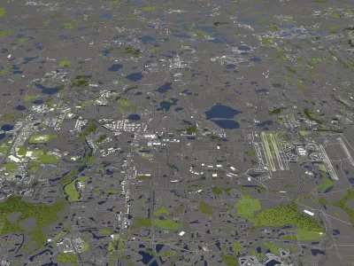 Orlando 50x50km City Map Model 3D model