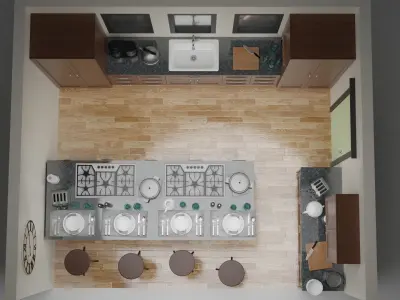 the kitchen - Free low-poly 3D model