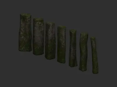 Rock Pillars - Moss Low-poly 3D model