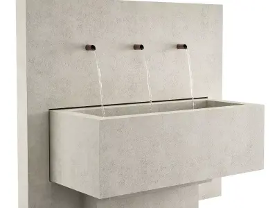 Outdoor Wall Water Fountain 3D model